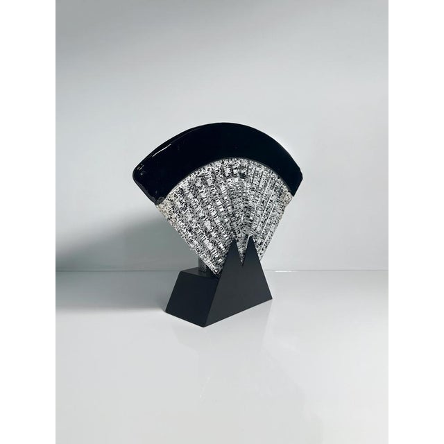 1980s Large Murano Glass Fan Table Lamp, 1980s For Sale - Image 5 of 6