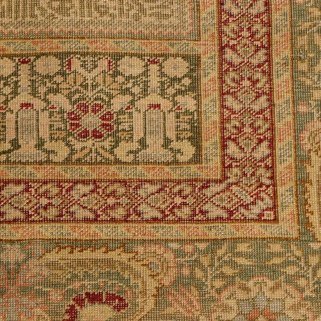 Antique Kayseri Burgundy and Beige Wool Rug For Sale - Image 4 of 7