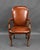 Antique Hand Dyed Leather Armchairs, 1900, Set of 7 For Sale - Image 3 of 15