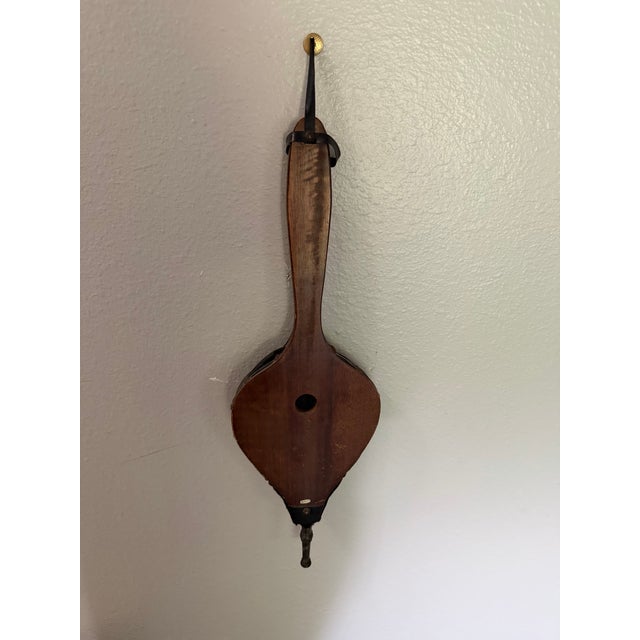 Vintage Nautical Wood Fireplace Bellows With Sailing Ship For Sale - Image 9 of 9