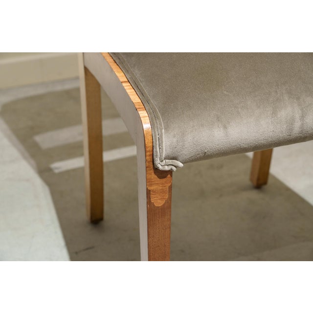 Art Deco Seating Set with Chairs and Armchairs in Grey Velvet, France, 1925, Set of 10 For Sale - Image 10 of 11