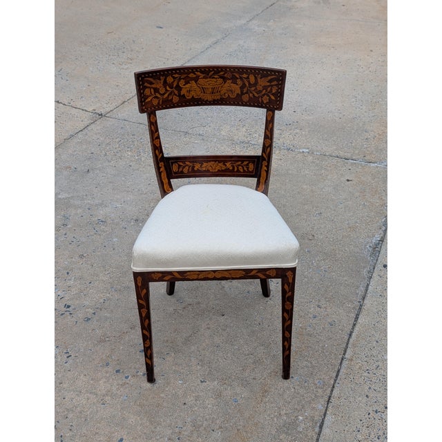 19th Century Victorian Accent Chair With Floral Marquetry Inlay For Sale In Washington DC - Image 6 of 11