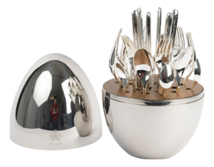 Vintage Silver-Plated Metal Dining Set for Six People, 2010s, Set of 24