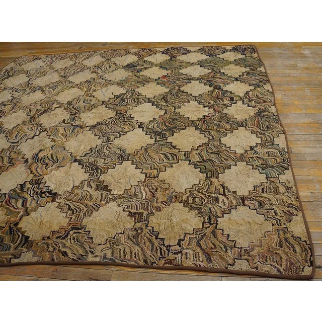 1900 - 1909 Antique American Hooked Rug For Sale - Image 5 of 9