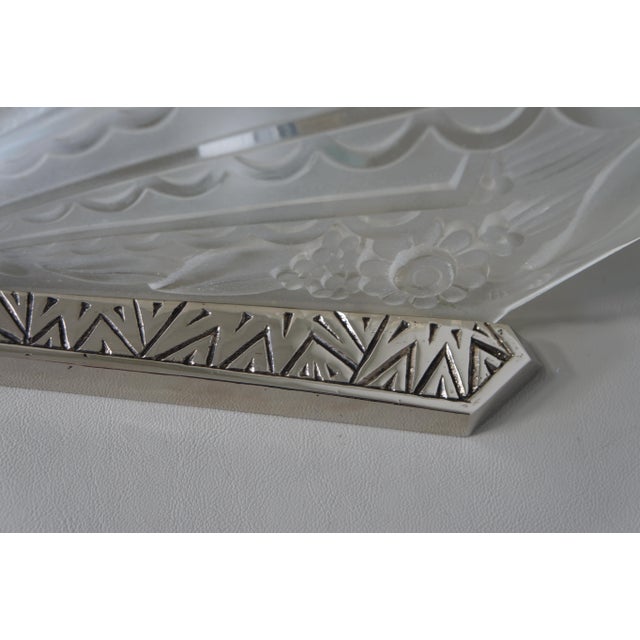 Silver 1930s French Art Deco Wall Sconces by Les Etablissements Donna France - a Pair For Sale - Image 8 of 11