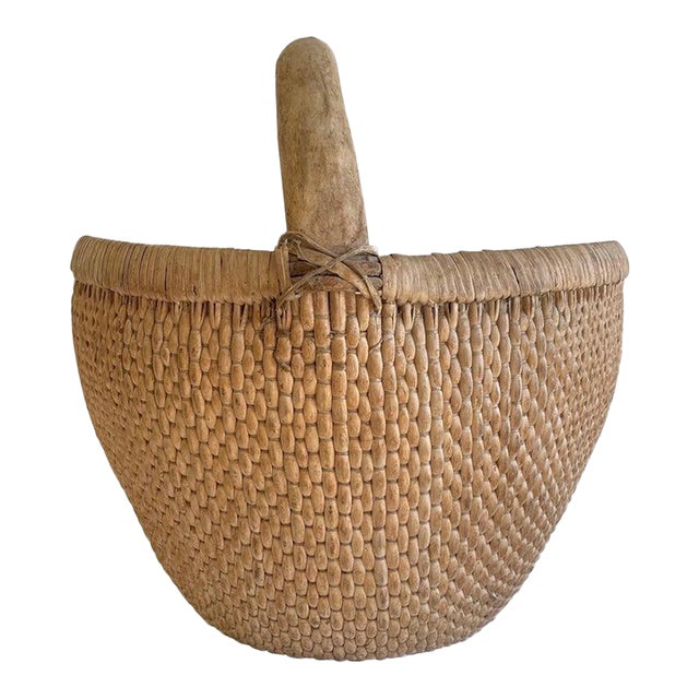 Woven Wicker Basket With Handle Chairish