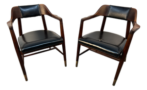 Mid-Century Pair of Tapered Leg Dining Chairs Attributed to Paoli