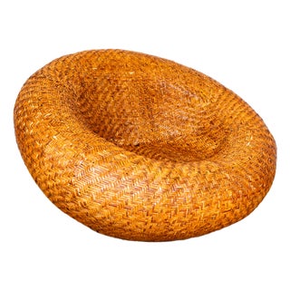 French Mushroom Lounge Chair in Rattan, 1970s For Sale