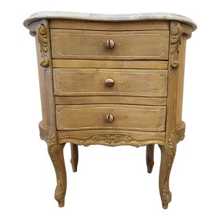 1970 Rococo French Nightstand With Marble Top For Sale