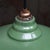 Mid-Century Modern Vintage French Industrial Pendant Lamp in Green Enamel with Brass Top For Sale - Image 3 of 5