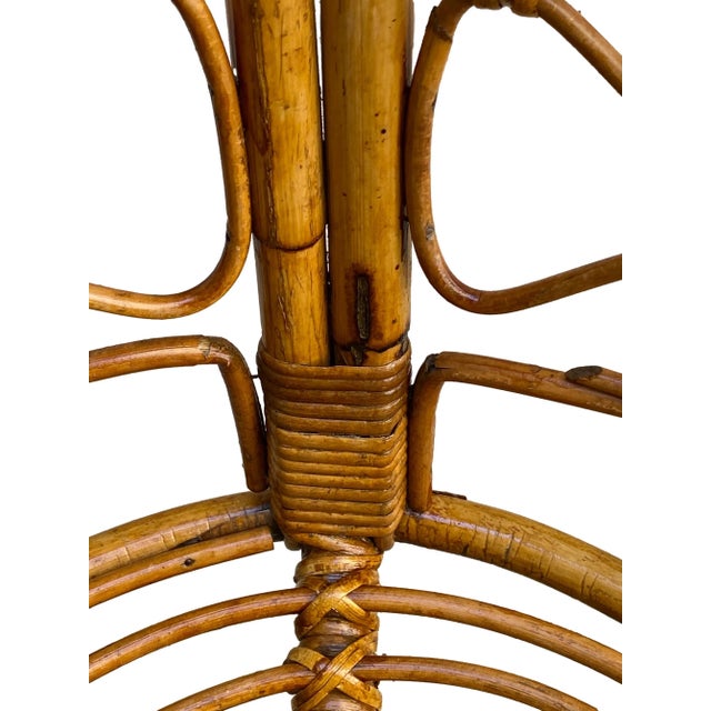 Brown French Riviera Rattan & Bamboo Side Chair, France, 1960s For Sale - Image 8 of 9