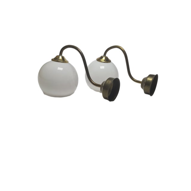 Art Deco Wall Lamps in Metal, Poland, 1950s, Set of 2 For Sale - Image 6 of 8