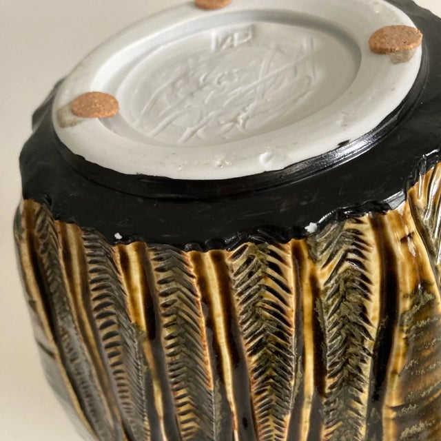Artist Signed Handmade Art Studio Pottery Vase - Incised Textured Design, Fine Art Ceramics, Handmade Pottery For Sale In Greenville, SC - Image 6 of 17