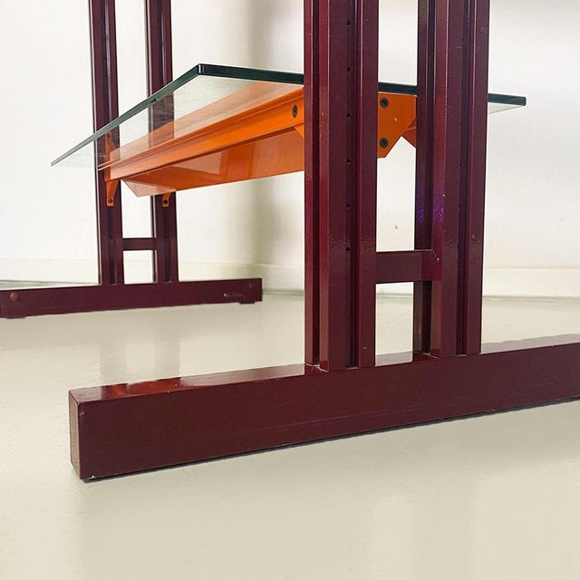 Caos San Bookcase in Metal and Glass attributed to Antonia Astori for Driade, 1990s For Sale - Image 14 of 16