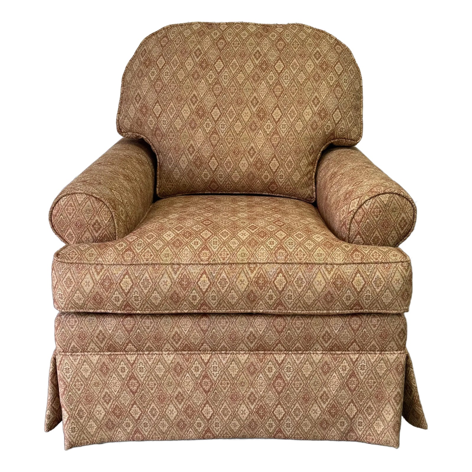 Ethan Allen Skirted Bottom Upholstered Chair | Chairish