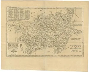 Antique Map of the Province of Quang-Si by Du Halde, 1738