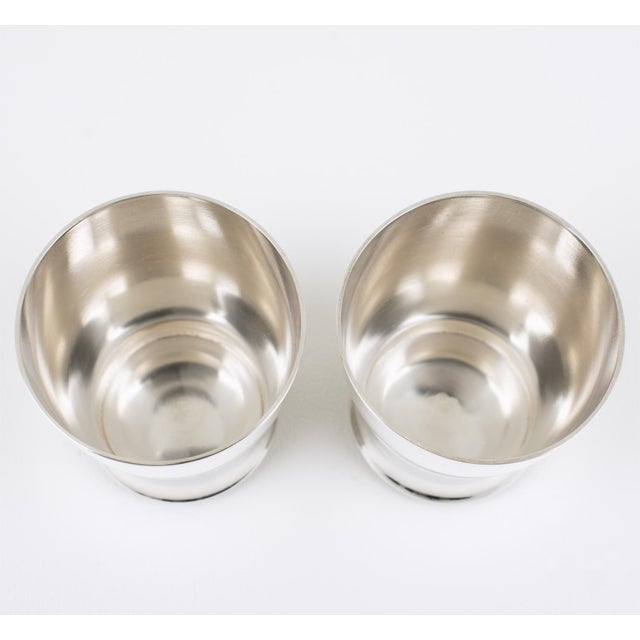 1940s Saint Medard Art Deco Silver Plate Baby Cocktail Shaker and One-shot Glasses - 3 pcs with Case For Sale - Image 15 of 17