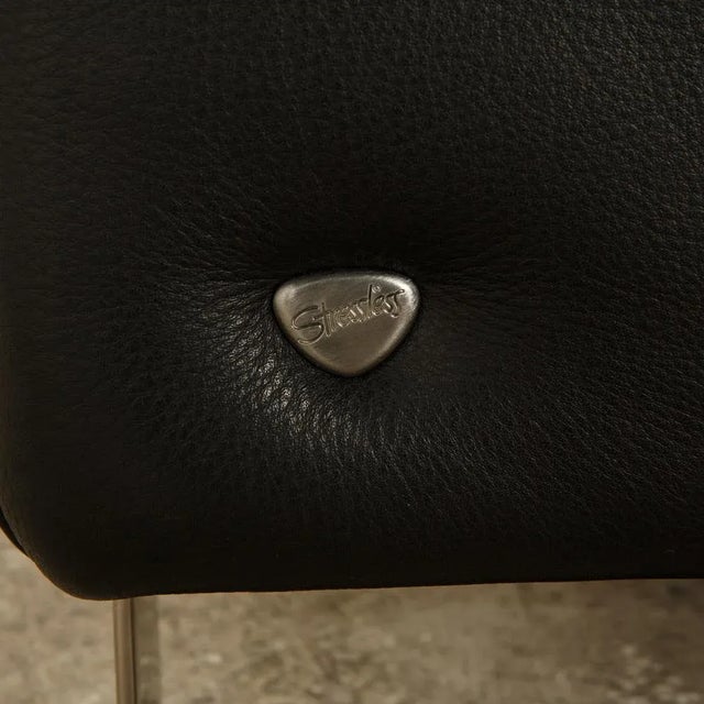 Arion Leather Armchair Black Manual Function For Sale - Image 6 of 11