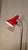 Gold Brass Reading Lamp with Red Cone and Handle, 1950s For Sale - Image 8 of 17