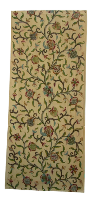 Mid-19th Century Antique Decorative Crewelwork Fragment Piece