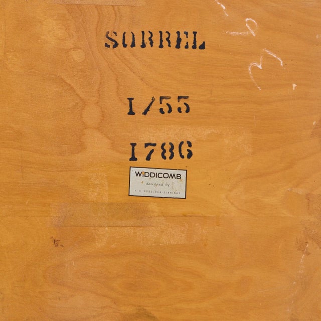 t.h. Robsjohn Gibbings for Widdicomb Mid Century Brass Leg Mahogany Coffee Table Bench For Sale - Image 10 of 10