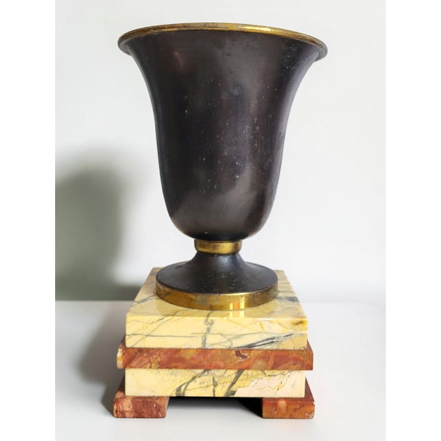 Vintage Art Deco Vases with Marble, 1930s, Set of 2 For Sale - Image 6 of 9