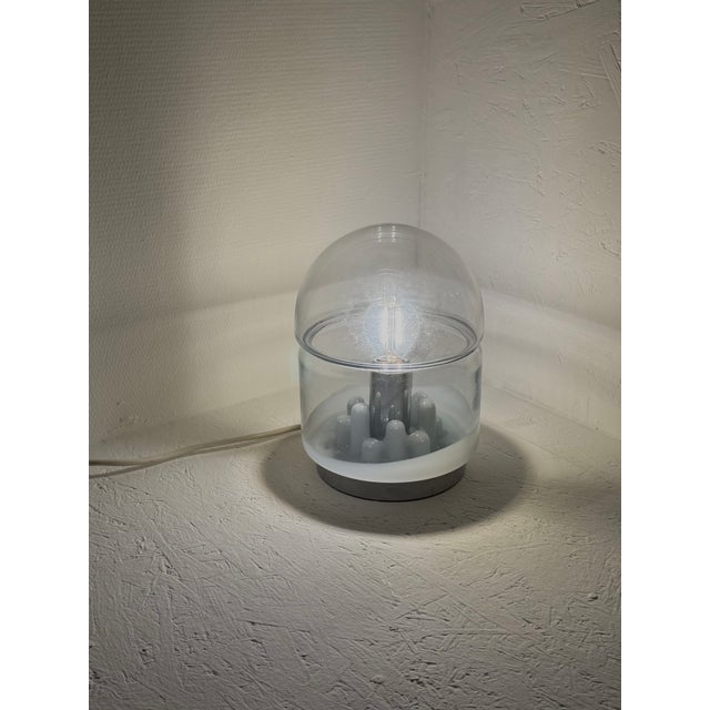 White Space Age Italian Murano Glass Table Lamp, 1970s For Sale - Image 8 of 8