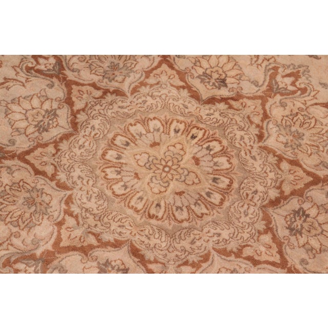 1990s Floral 1990's Pak-Persian Tan/Brown Wool Rug - 8'1'' X 10'3'' For Sale - Image 5 of 9