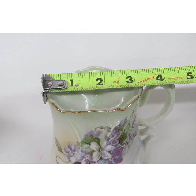 Mid 20th Century Brandenburg Floral Purple and Green Shaving Mug Cup 4558b For Sale - Image 10 of 11