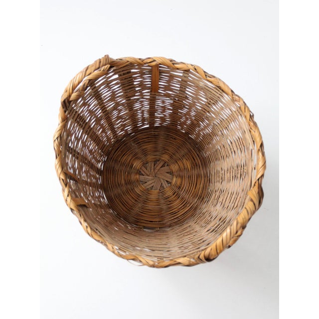 Vintage Woven Wicker Basket For Sale - Image 6 of 11