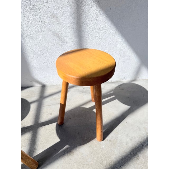 Tripod Stools in Gilded Oak, 1950s, Set of 4 For Sale - Image 15 of 18