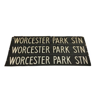 Vintage 1950s English Bus Roll Sign For Sale