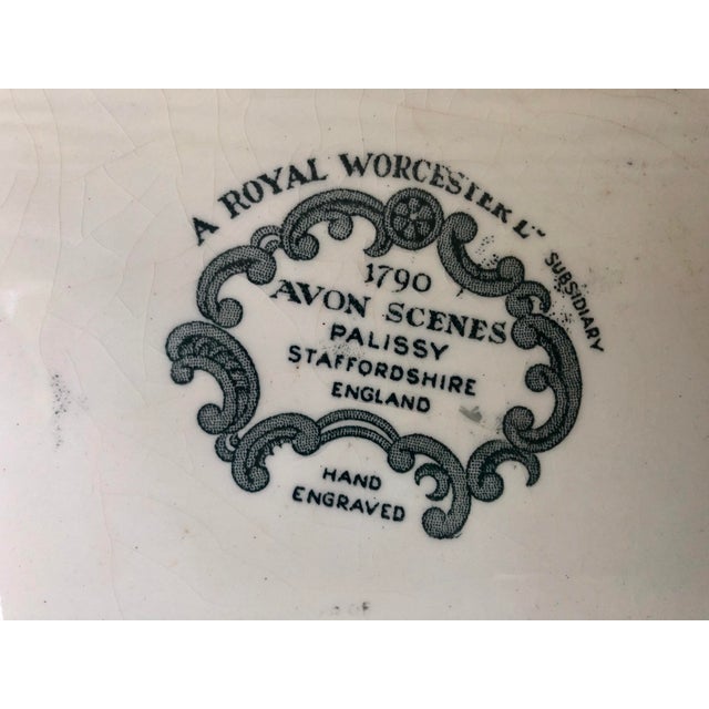 Royal Worcester Palissy "Avon Scenes" Hand Engraved Porcelain Platter For Sale - Image 9 of 10