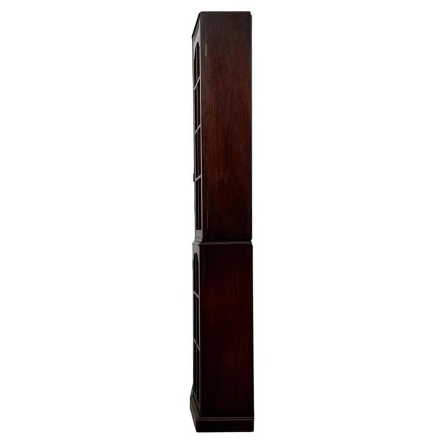 Early 20th Century Antique English Glazed Oak Display Cabinet For Sale - Image 9 of 10