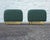 Nice pair of 1980s square pouf ottomans with brass plith bases. Ottomans are in good condition overall showing light wear....