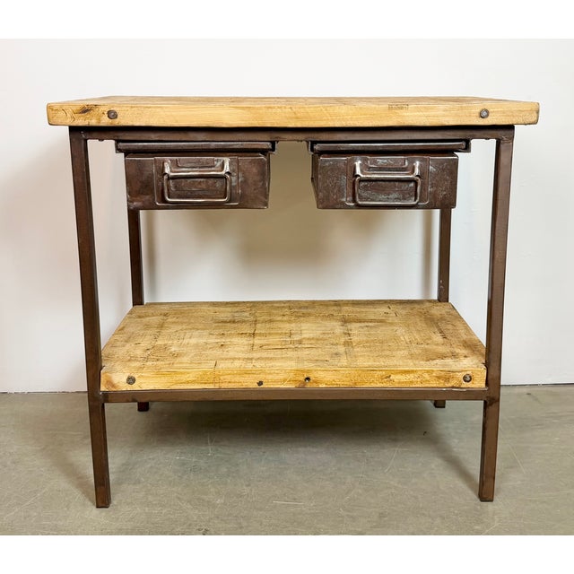 Vintage Industrial Worktable, 1960s For Sale - Image 6 of 18