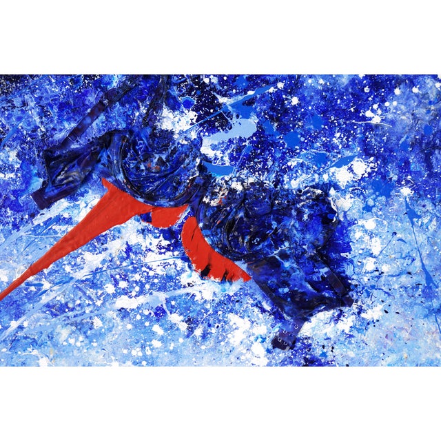 Red Underneath - Textured Expressionist Composition in Acrylic on Canvas by Charles David Francis For Sale In Monterey, CA - Image 6 of 10