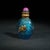 Early 21st Century Fine Carved Peking Glass Snuff Bottle With Gilded Bat Relief, Chinese Vintage Collectible Snuff Bottle For Sale - Image 5 of 9