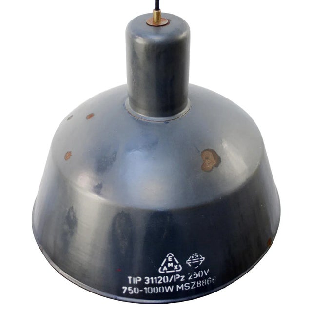 factory hanging light blue enamel, white interior E27 / E26 Up to 250V (Europe/UK Standard).The wiring of this item may be...