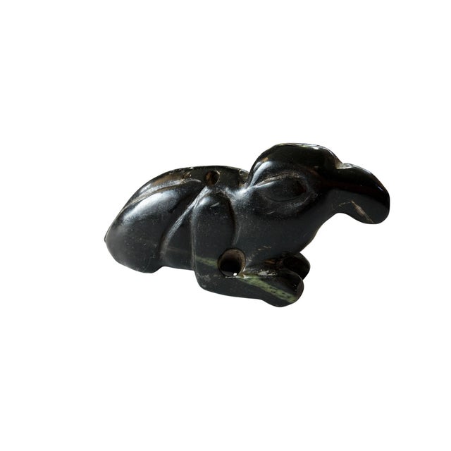 Asian HongShan Style Culture Black Carved Jade Primitive Figure of a Bird 1.5" H For Sale - Image 3 of 5