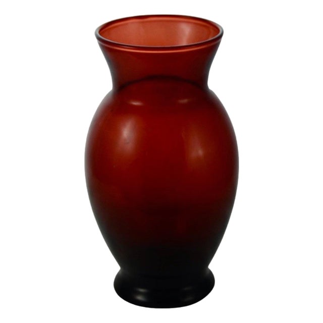 Ruby Red Glass 6” Vase For Sale