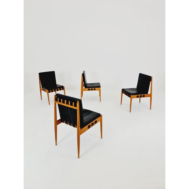 Rare vintage Danish ash wood dining chairs by Egon Eiermann SE 21, 1960s, set of 4. Designer: Egon Eiermann for Wilde +...