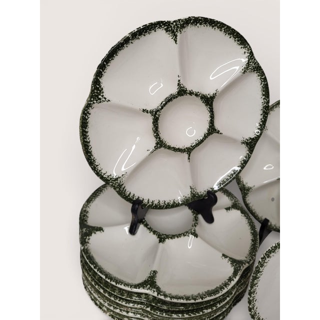 Vintage Earthenware Oyster Service from Gien, 1960s, Set of 14 For Sale - Image 3 of 7