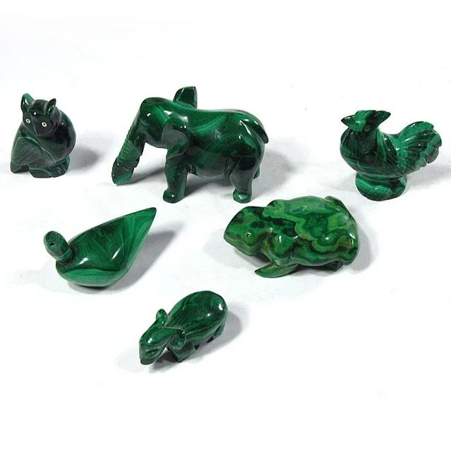 Green Vintage Malachite Figurines, 1970s, Set of 6 For Sale - Image 8 of 10
