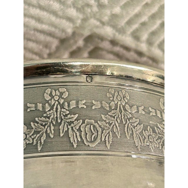 Antique French .950 Sterling Silver Chocolate Cup & Trembleuse Saucer, Minerva Hallmarks, Louis XVI Style For Sale - Image 9 of 12