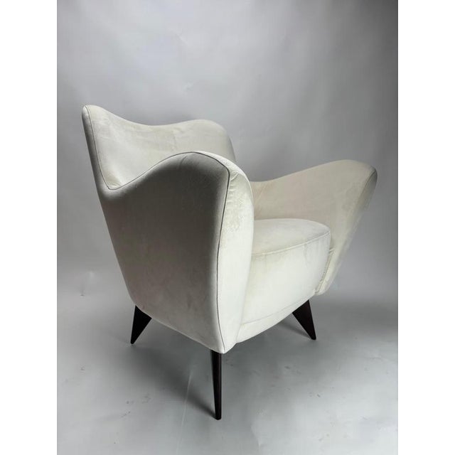 Perla Lounge Chairs in White Fabric by Guglielmo Veronesi, Italy, 1950s, Set of 2 For Sale - Image 3 of 9