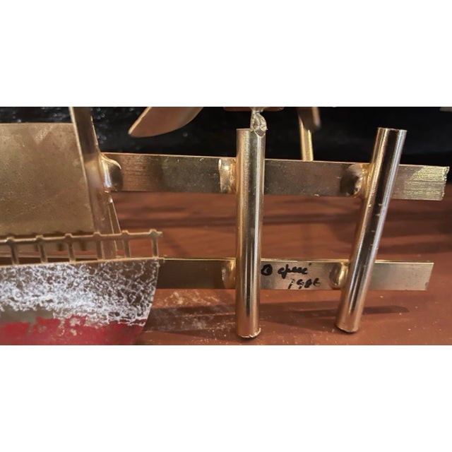 Vintage 1986 C. Jeré Mid-Century Modern Sailboat Regatta Metal Wall Sculpture For Sale - Image 4 of 4