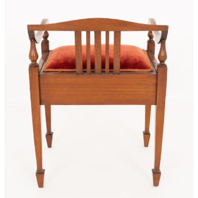 Antique Sheraton Revival Piano Stool in Mahogany, 1890s For Sale - Image 4 of 8