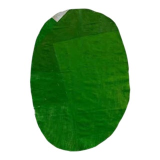 Oval Cut-Out (Green) Painting, Oil and Wax on Linen, Modern, 2022 For Sale