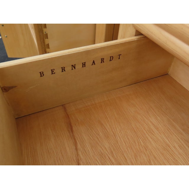 Brown Bernhardt Hollywood Regency White Oak Large Nightstands End Bedside Tables a Pair 6400 For Sale - Image 8 of 18